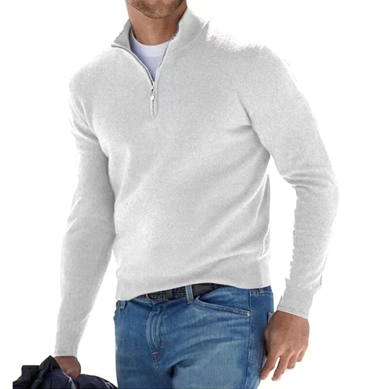 Pull Zippé Homme Classique et Confortable pour Tous les Jours