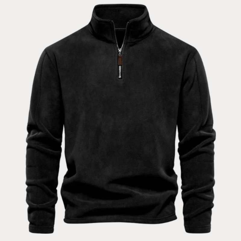 Pull en polaire brun à fermeture éclair pour homme