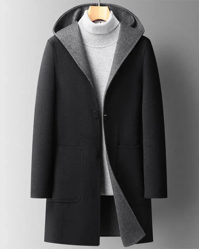 Manteau Femme Hiver Élégant à Capuche Boutonné