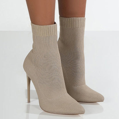 Bottines Femmes à Bout Pointu Confortables