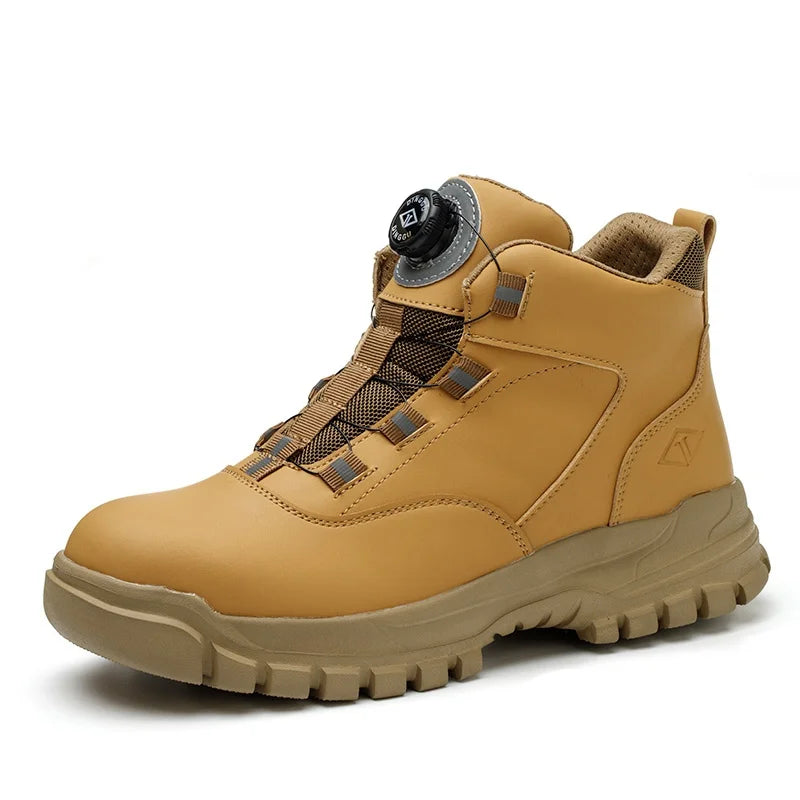 Chaussures de travail robustes avec semelles pivotantes et pointe en acier