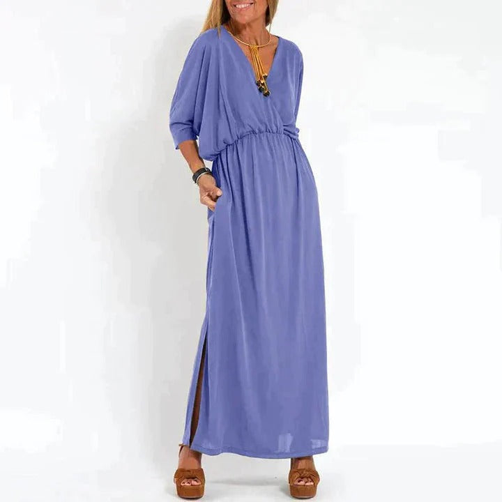 Robe Longue Élégante Anthracite pour Femme