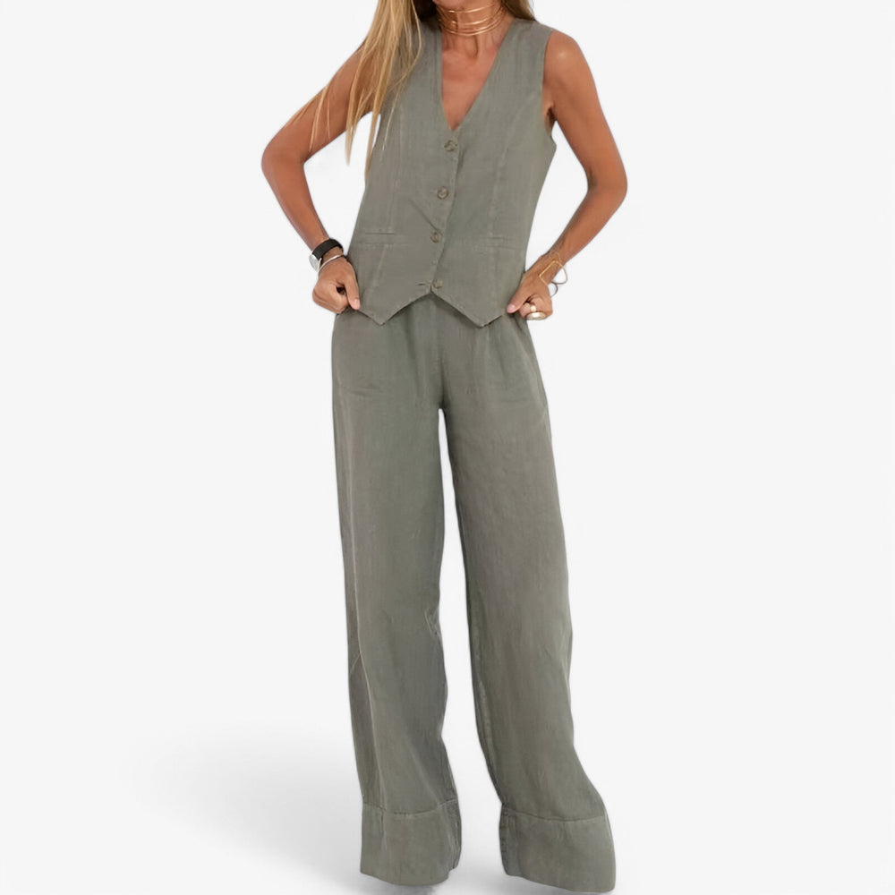 Ensemble Gilet Décontracté Polyvalent pour Femme