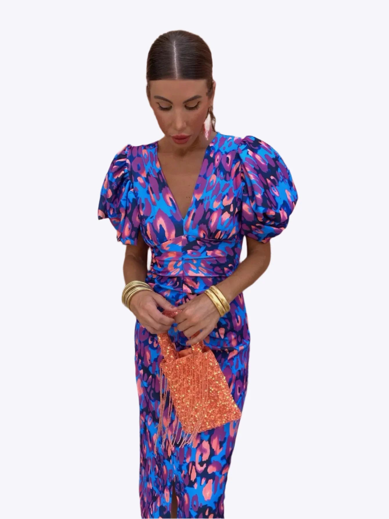 Robe Colorée à Manches Amples pour Femme - LuxeStyle