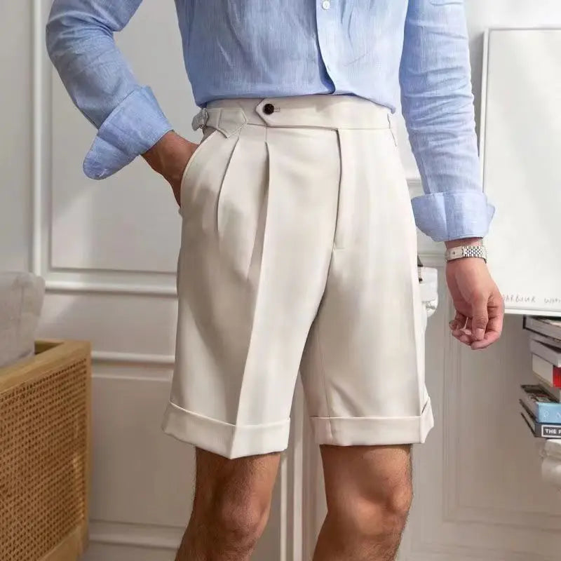 Pantalon Chino Beige Homme Élégant Plissé - LuxeStyle