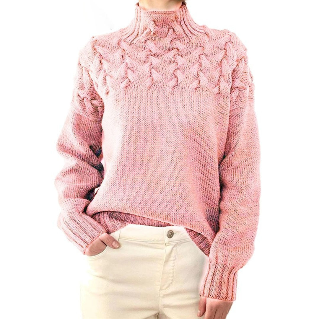 Pull Femme Col Roulé Élégant Hiver