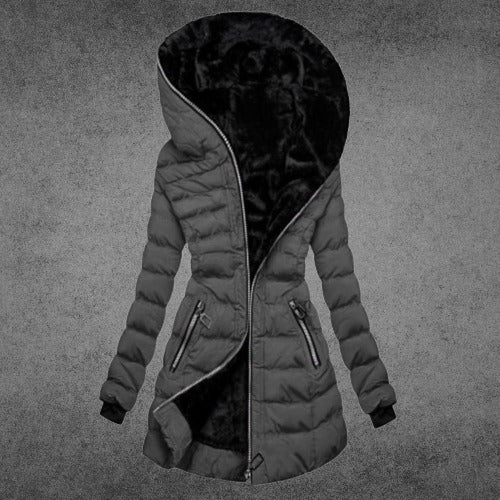 Manteau femme hivernal doublé fourrure synthétique - LuxeStyle