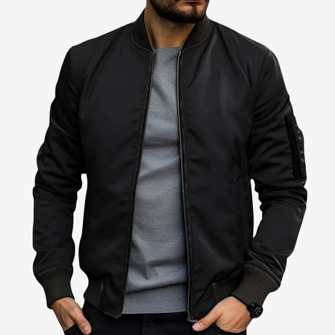 Veste Homme Élégante à Manches Longues avec Col Haut