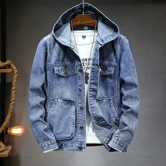 Veste denim confortable avec capuche - BlxckFR