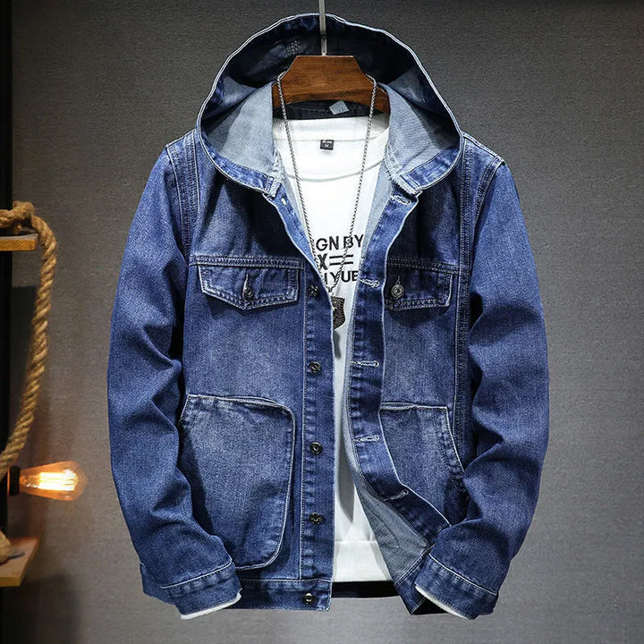 Veste denim confortable avec capuche