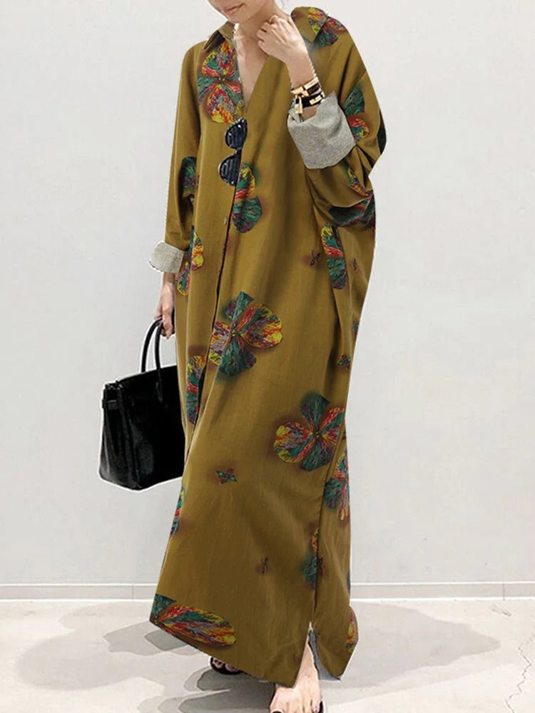 Robe Été à Rayures avec Manches Fluides pour Femme