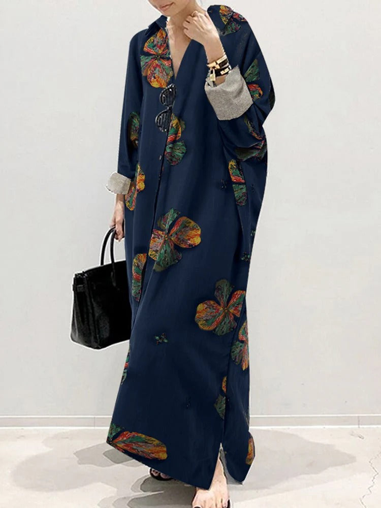 Robe Été à Rayures avec Manches Fluides pour Femme