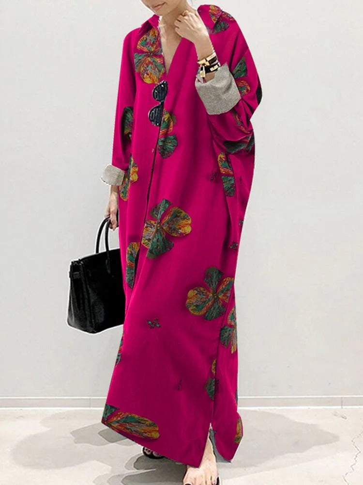 Robe Été à Rayures avec Manches Fluides pour Femme