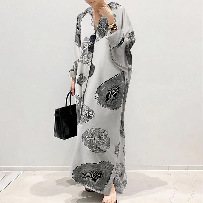 Robe Été à Rayures avec Manches Fluides pour Femme