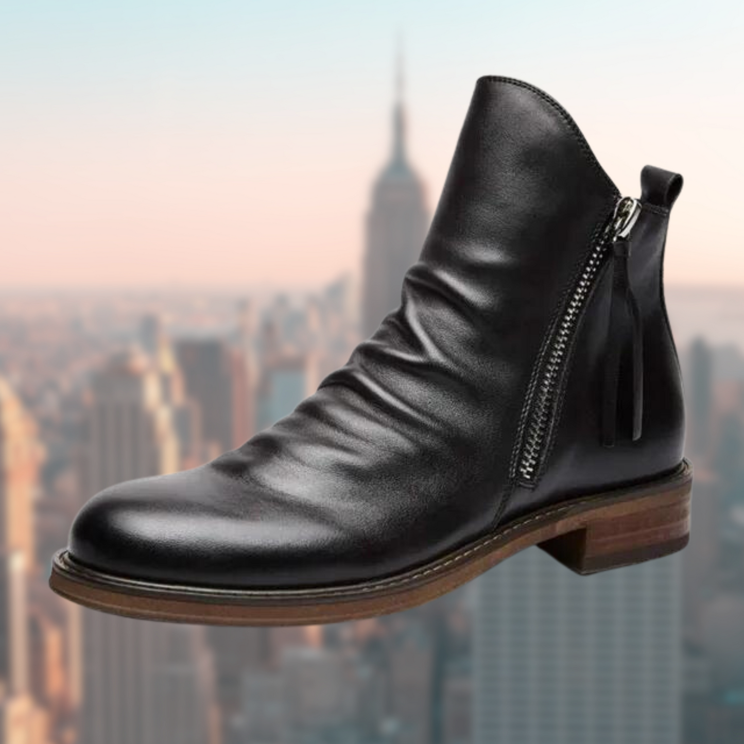 Bottes Cuir Brun Homme Éclair Rapide
