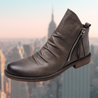 Bottes Cuir Brun Homme Éclair Rapide