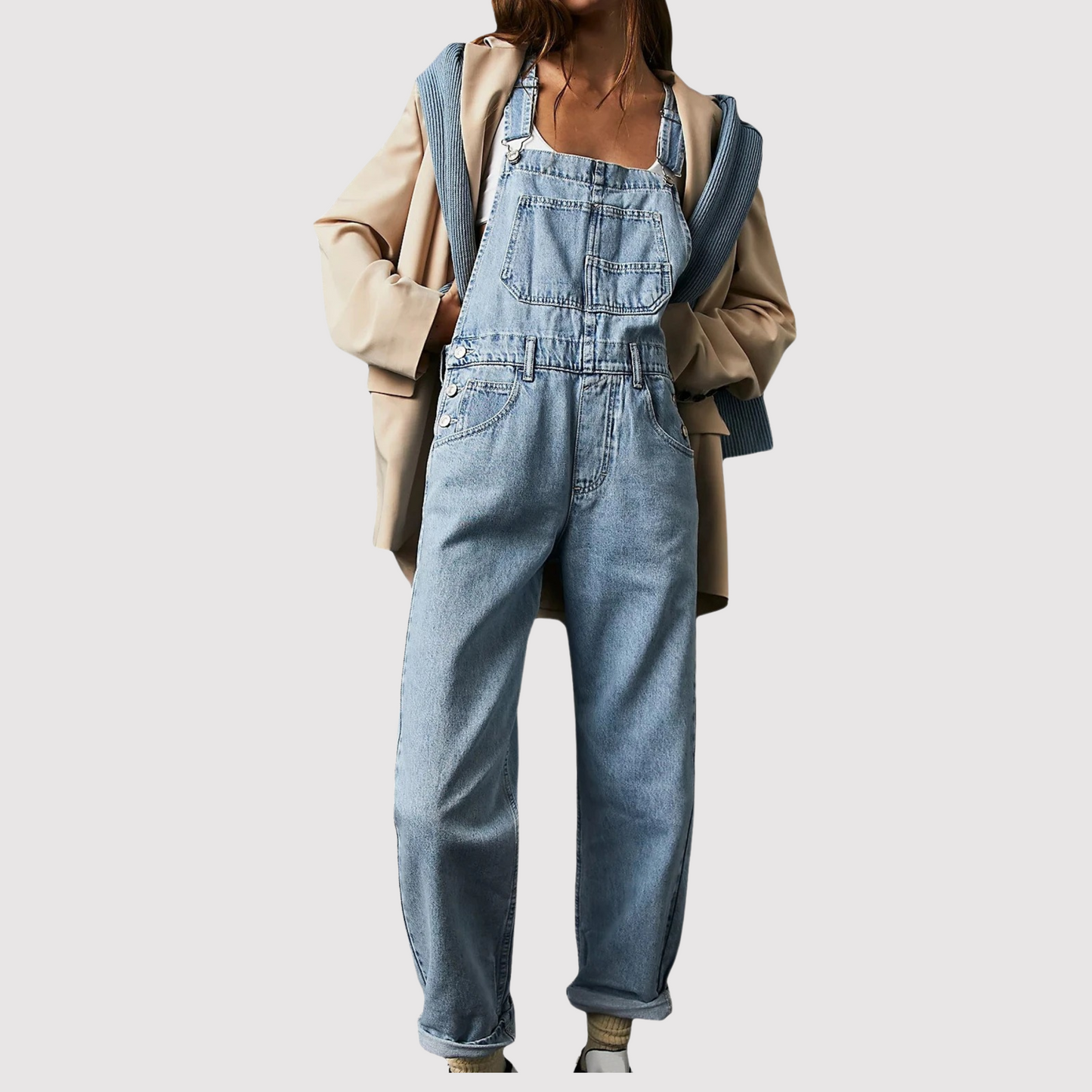 Salopette Jeans Femme Dénim avec Poches