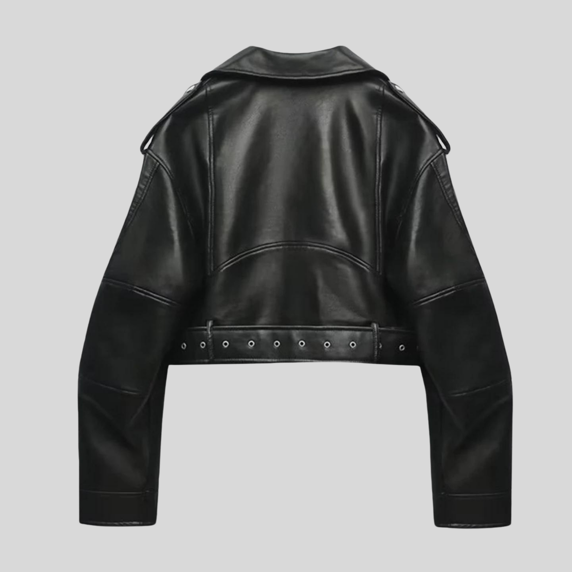 Veste Cuir Féminine Élégante à Boutons - LuxeStyle