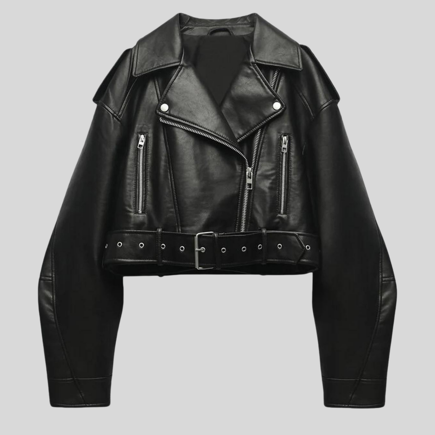 Veste Cuir Féminine Élégante à Boutons