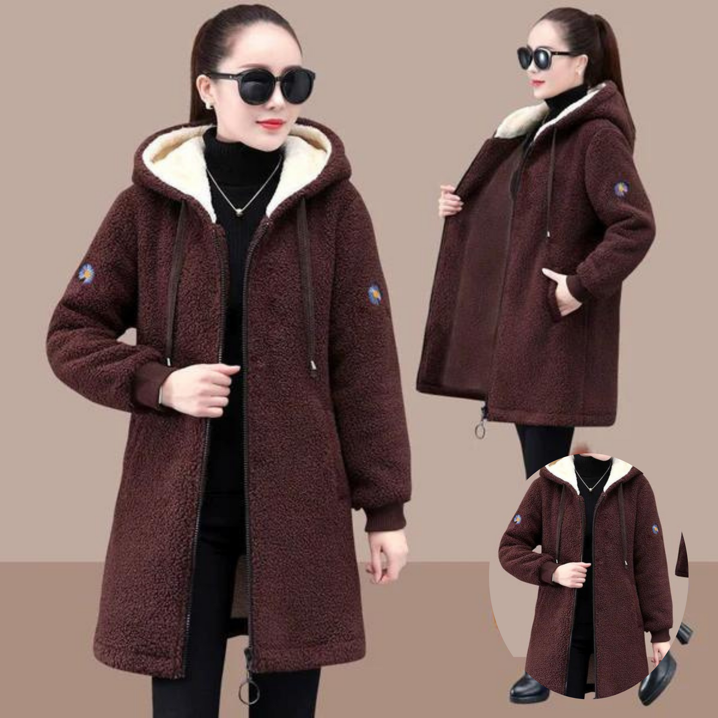 Manteau Femme Hiver Long Élégant à Boutons