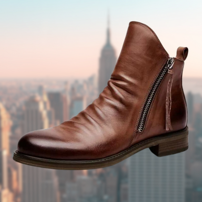 Bottes Cuir Brun Homme Éclair Rapide