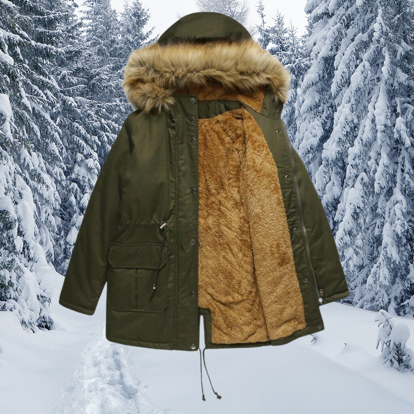 Veste Étanche pour Femme avec Capuche et Fermeture Éclair