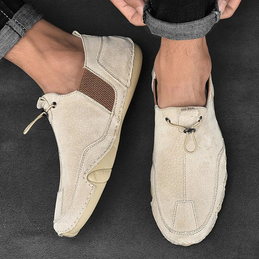 Chaussures casual en cuir marron pour homme - LuxeStyle