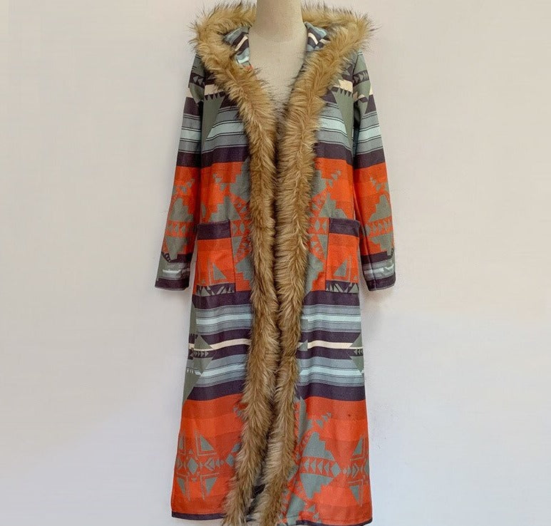 Manteau Femme Hivernale avec Col en Fausse Fourrure Douillet