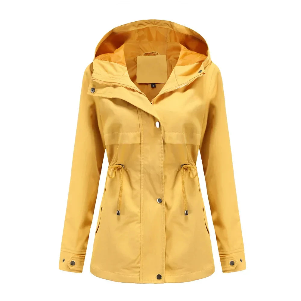 Manteau de Pluie Féminin Léger - Capuche Amovible & Étanche pour Femme