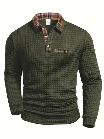 Polo Homme à Carreaux – Chemise Polo Coton Doux avec Col Réglementaire