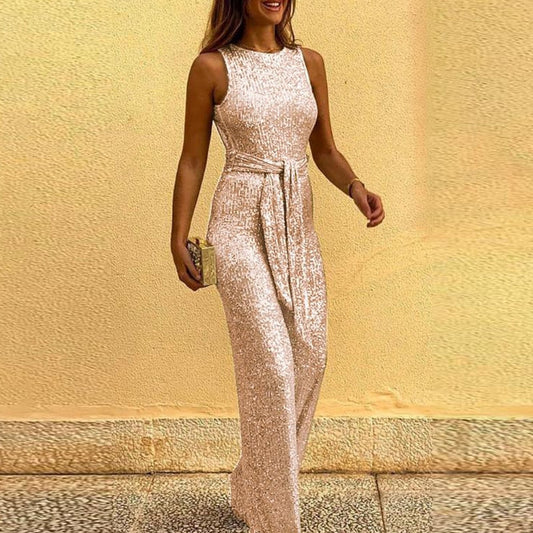 Robe de soirée élégante en paillettes décolletée pour femme - LuxeStyle