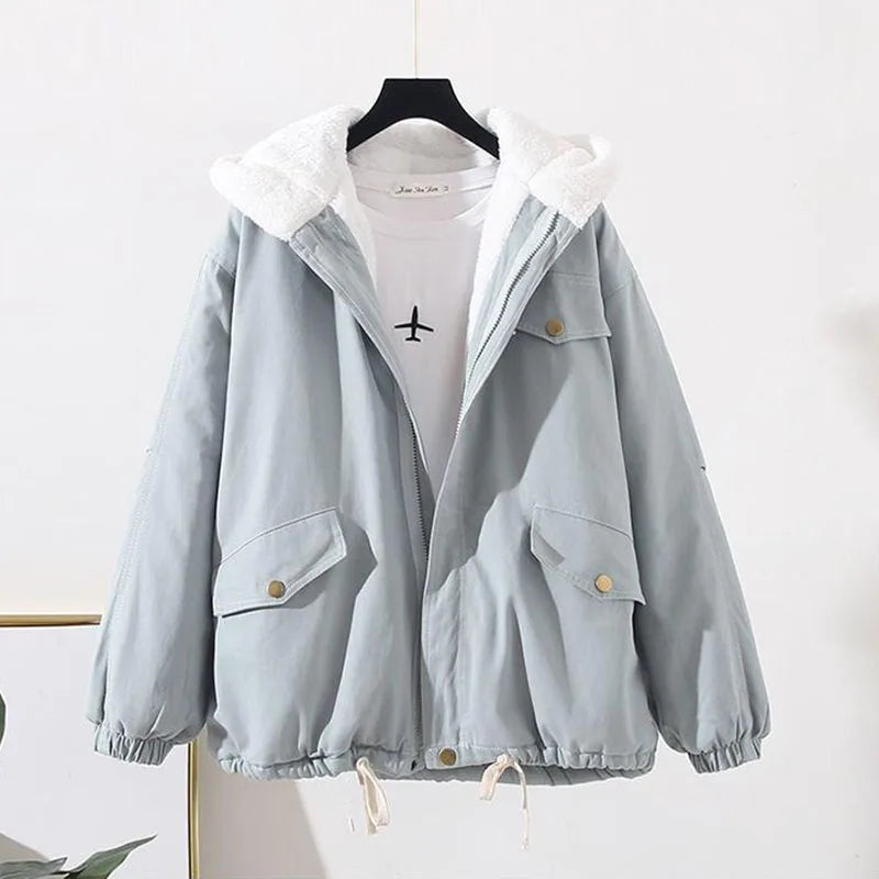 Veste Femme Détente avec Capuche et Fermeture Éclair - LuxeStyle