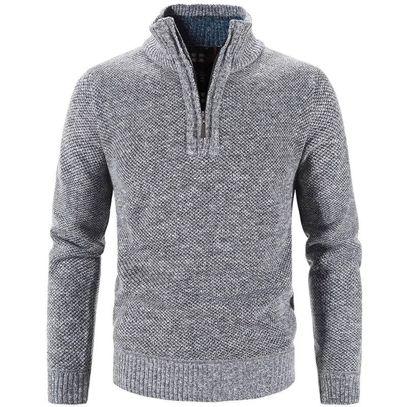 Pull en col zip douillet pour homme hiver - BlxckFR