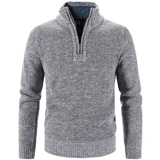 Pull en col zip douillet pour homme hiver - BlxckFR