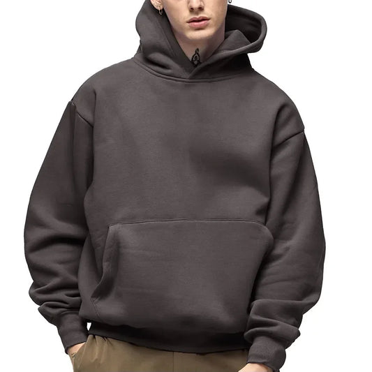 Sweat à Capuche Mixte Noir Avant Poche - LuxeStyle