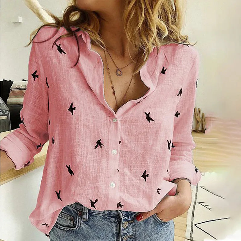 Chemise Femme Cotonnée Estivale à Fleur