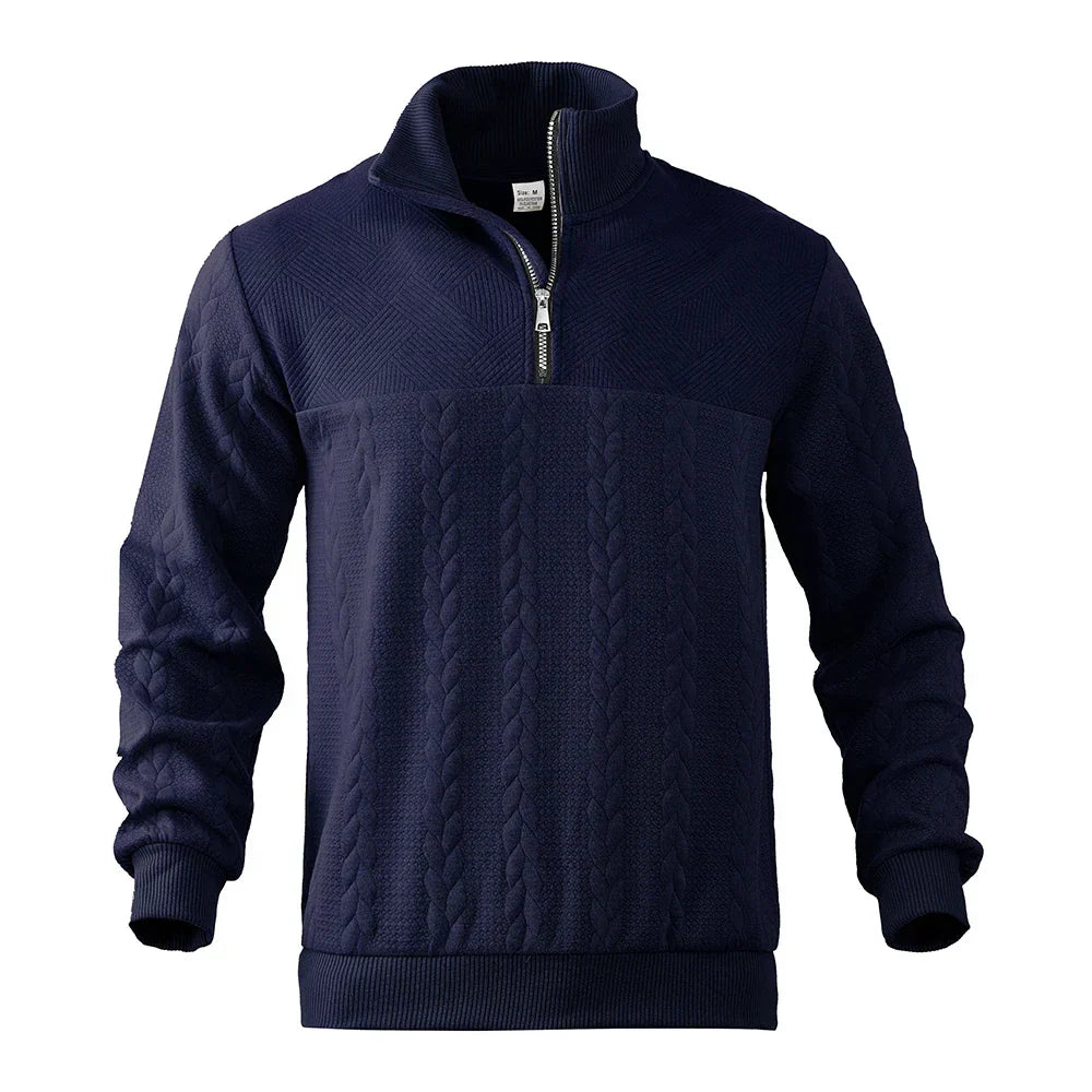 Sweat à Capuche Homme – Pull Chaud Hiver avec Col Haut & Coupe Détendue