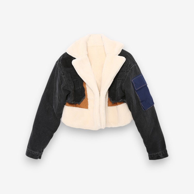 Veste Jean Décontractée Manches Longues