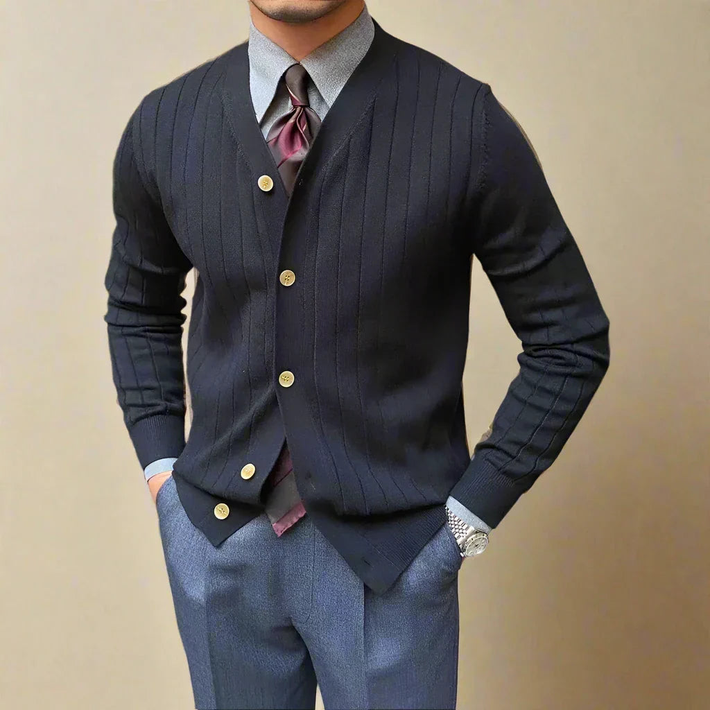 Cardigan Homme Tricot Col V Boutons