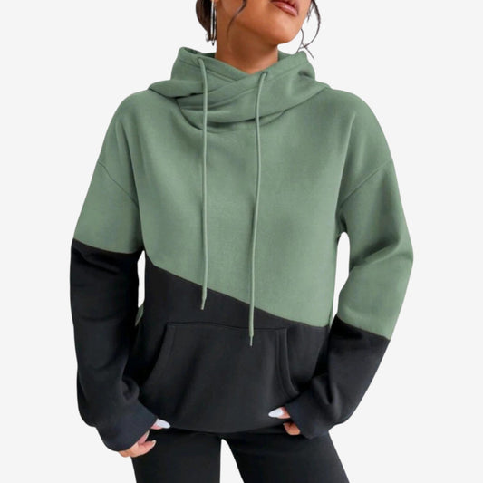 Sweat à capuche confortable manches longues avec poche zippée - LuxeStyle