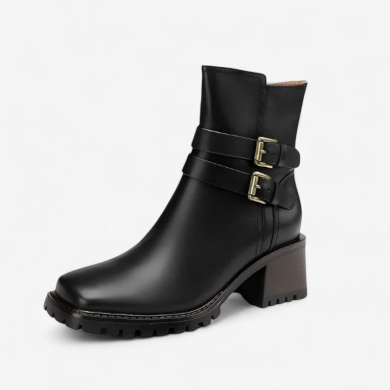 Bottines Femme Élégantes à Talon Épais et Fermeture Éclair - LuxeStyle