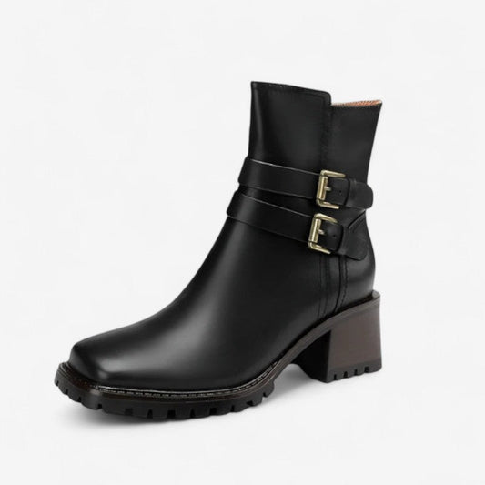 Bottines Femme Élégantes à Talon Épais et Fermeture Éclair - LuxeStyle