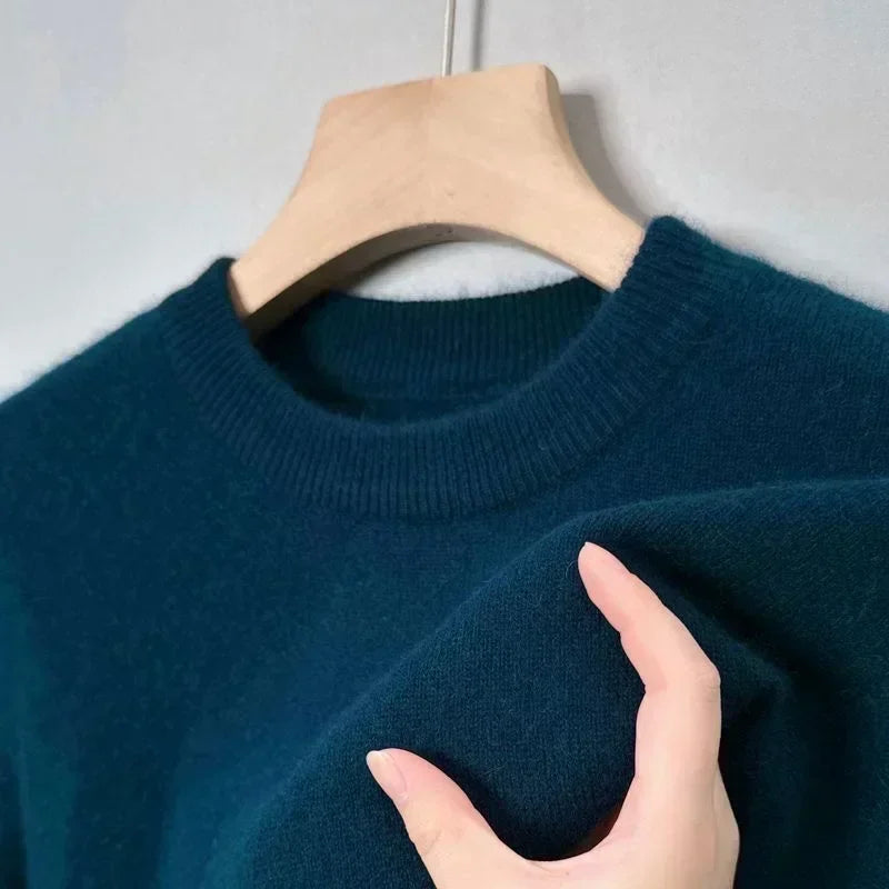 Pull Femme Laine Douce Col Rond Marine