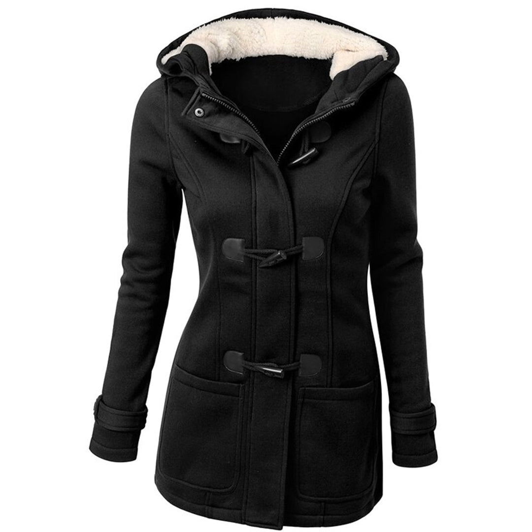 Manteau Femme Hivernal Long Élégant avec Capuche et Poches