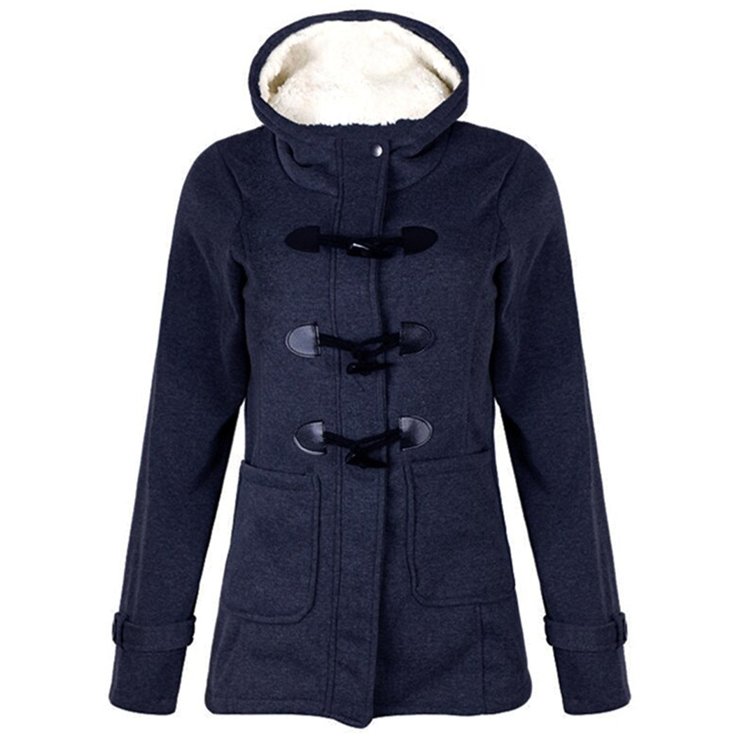 Manteau Femme Hivernal Long Élégant avec Capuche et Poches