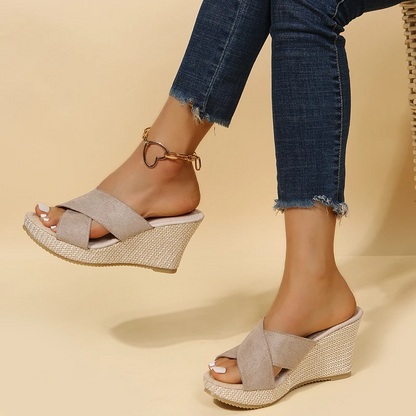 Sandales plateshautes noir femme tendance