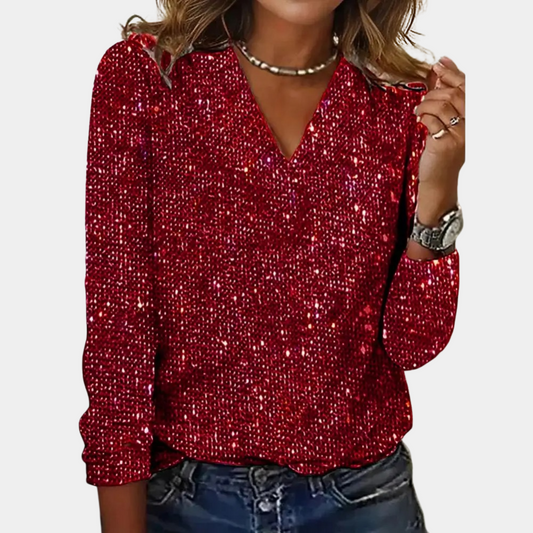 Blouse Élégante Femme Séquins Brillants - luxestyle