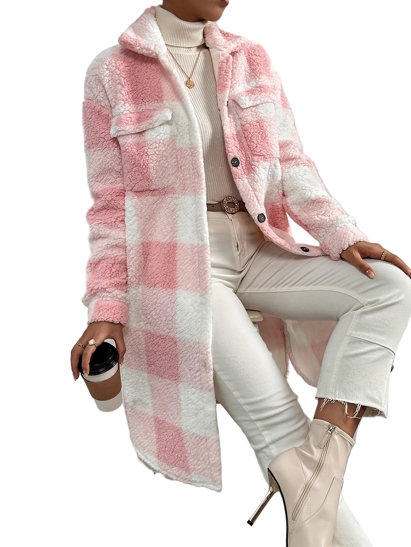 Manteau Femme Élégant Long Manches