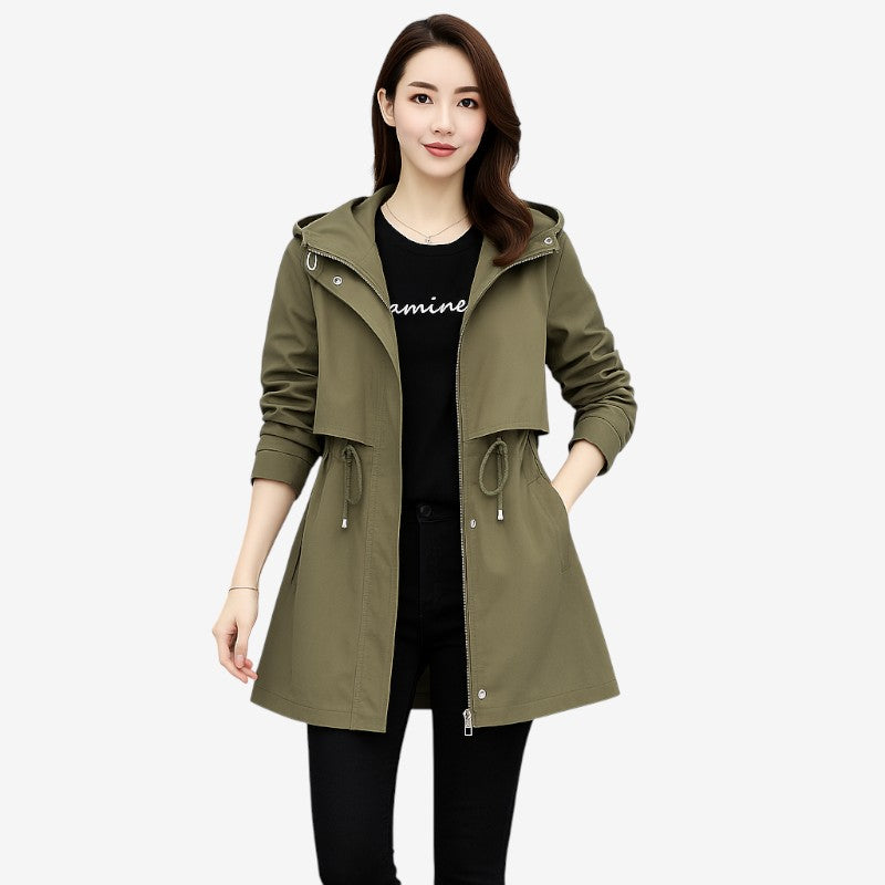 Imperméable Femme Élégant à Capuche