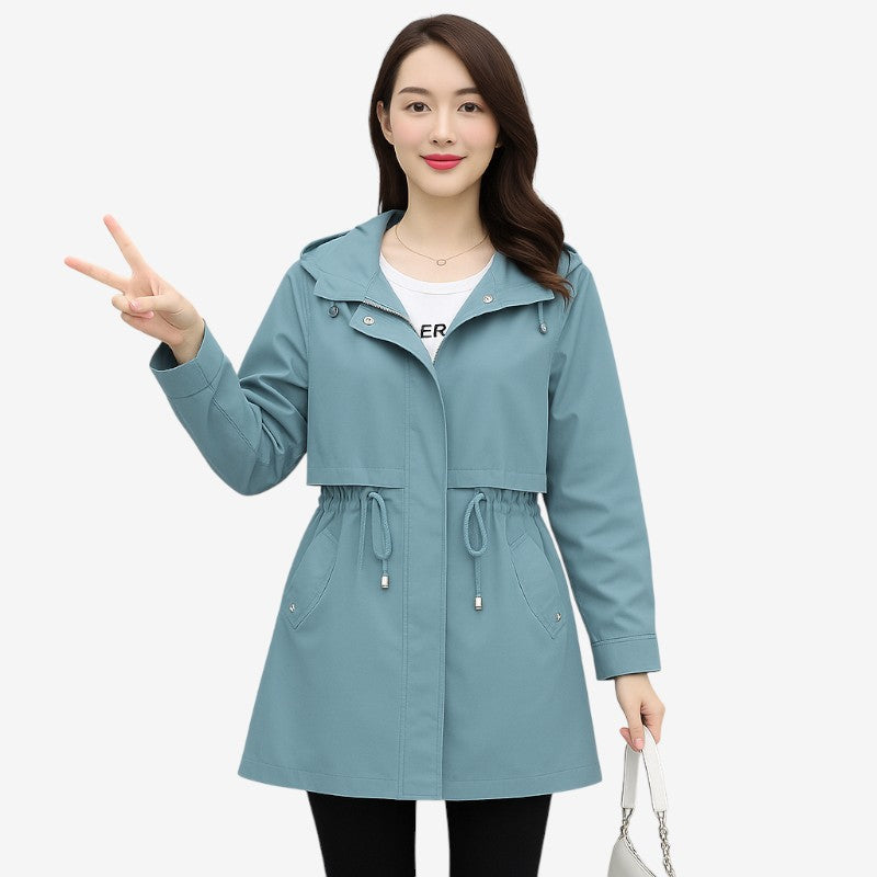 Imperméable Femme Élégant à Capuche - LuxeStyle